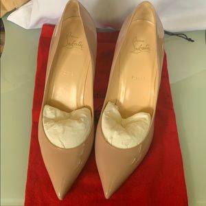 Christian Louboutin Patent Nude Pumps!!